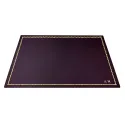Aubergine leather desk pad, violet calf leather - Conti Borbone - Customizable mat - 90 decoration - block letters