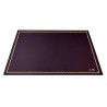 Aubergine leather desk pad, violet calf leather - Conti Borbone - Customizable mat - 90 decoration - block letters