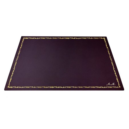 Alfombrilla de escritorio de piel berenjena, piel de becerro violeta - Conti Borbone - Alfombrilla personalizable - 150 decoraci