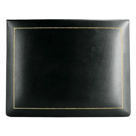 Cofanetto pelle dark in pelle di vitello liscio nero - Conti Borbone - decorazione in oro alto