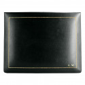 Dark leather box -  smooth black calfskin - Conti Borbone - flocked interior - gold decoration - block letters - high