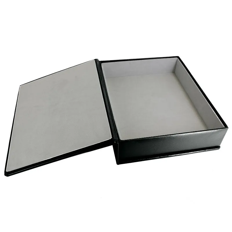 Cofanetto pelle dark in pelle di vitello liscio nero - Conti Borbone - interno floccato
