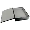 Cofanetto pelle dark in pelle di vitello liscio nero - Conti Borbone - interno floccato
