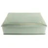 Cofanetto pelle Aqua in pelle di vitello liscio azzurro - Conti Borbone - decorazione in oro - stampatello - alto