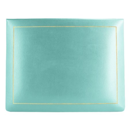 Caja de piel turquesa - piel de becerro lisa azul - Conti Borbone - interior flocado - decoración dorada - alta
