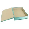 Cofanetto pelle Turchese in pelle di vitello liscio azzurro - Conti Borbone - interno floccato