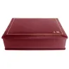Cofanetto pelle Rubino in pelle di vitello liscio bordeaux - Conti Borbone - decorazione in oro - stampatello - lato