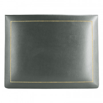 Anthracite leather box -  smooth gray calfskin - Conti Borbone - flocked interior - gold decoration - high