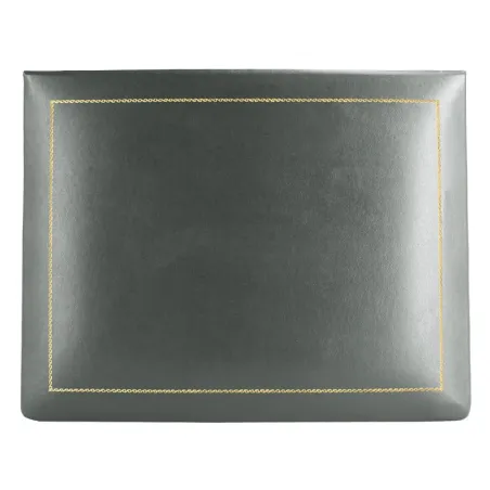 Caja de piel antracita - piel de becerro lisa gris - Conti Borbone - interior flocado - decoración dorada - alta