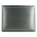 Anthracite leather box -  smooth gray calfskin - Conti Borbone - flocked interior - gold decoration - block letters - high