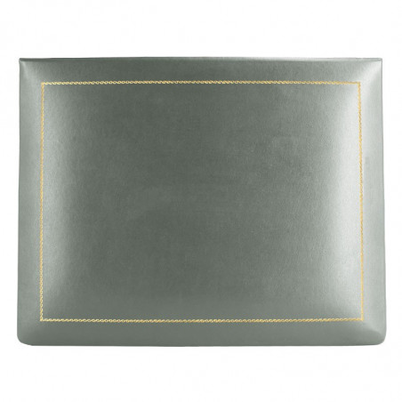 Graphite leather box -  smooth gray calfskin - Conti Borbone - flocked interior - gold decoration - high