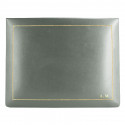 Graphite leather box -  smooth gray calfskin - Conti Borbone - flocked interior - gold decoration - block letters - high