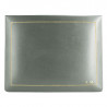 Graphite leather box -  smooth gray calfskin - Conti Borbone - flocked interior - gold decoration - block letters - high