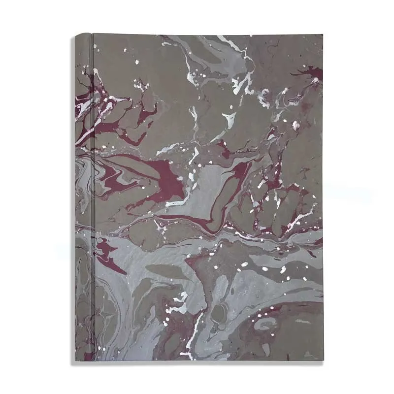 Fotoalbum in marmoriertem Papier grau, violett und weiß Leonardo - Conti Borbone - Front standard