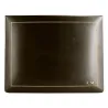 Cofanetto pelle Cioccolato in pelle di vitello liscio marrone - Conti Borbone - decorazione in oro - corsivo - alto