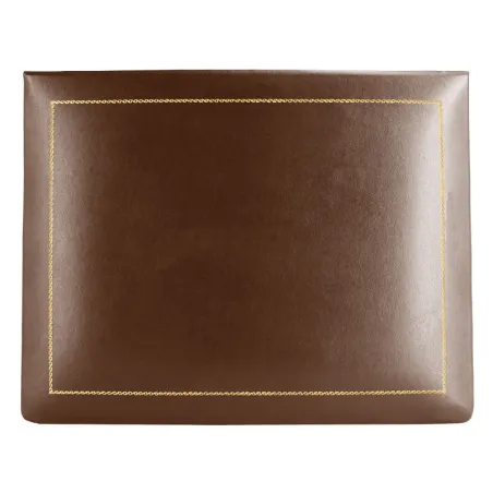 Cuoio leather box -  smooth brown calfskin - Conti Borbone - flocked interior - gold decoration - high