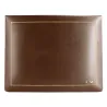 Cofanetto pelle Cuoio in pelle di vitello liscio marrone - Conti Borbone - decorazione in oro - stampatello - alto