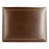 Cuoio leather box -  smooth brown calfskin - Conti Borbone - flocked interior - gold decoration - block letters - high