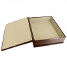 Cofanetto pelle Cuoio in pelle di vitello liscio marrone - Conti Borbone - interno floccato