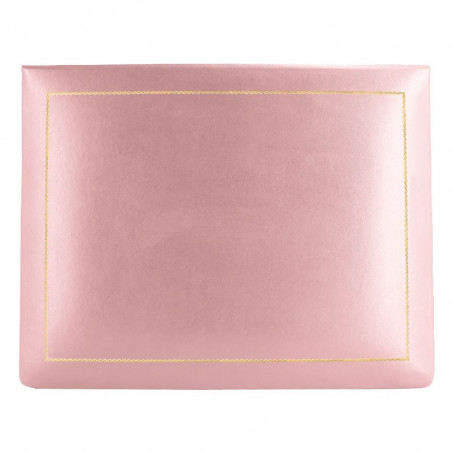 Cofanetto pelle Camelia in pelle di vitello liscio rosa - Conti Borbone - decorazione in oro - alto