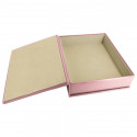Camelia leather box -  smooth pink calfskin - Conti Borbone - flocked interior