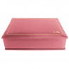 Fuchsia leather box -  smooth pink calfskin - Conti Borbone - flocked interior - gold decoration - block letters - side