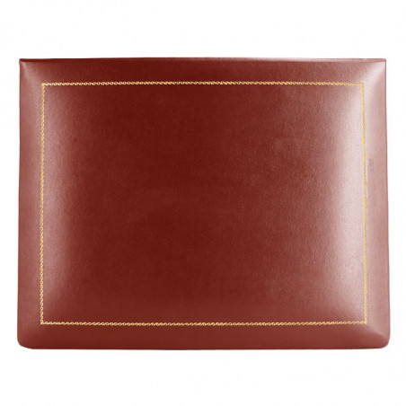Strawberry leather box - smooth red calfskin - Conti Borbone - flocked interior - gold decoration - high
