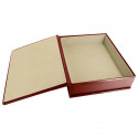 Strawberry leather box -  smooth red calfskin - Conti Borbone - flocked interior