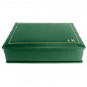 Pino leather box -  smooth green calfskin - Conti Borbone - flocked interior - gold decoration - block letters - side