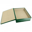 Pino leather box -  smooth green calfskin - Conti Borbone - flocked interior
