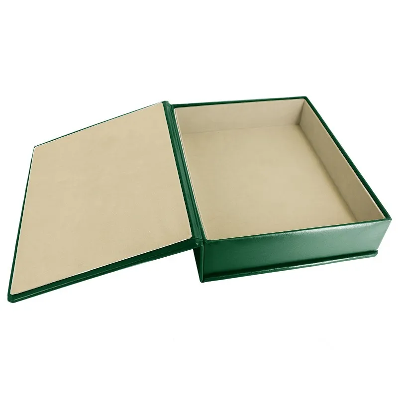 Cofanetto pelle Pino in pelle di vitello liscio verde - Conti Borbone - stampatello - interno floccato