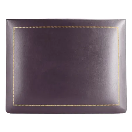 Aubergine leather box -  smooth violet calfskin - Conti Borbone - flocked interior - gold decoration - high