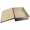 Aubergine leather box -  smooth violet calfskin - Conti Borbone - flocked interior