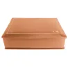 Cofanetto pelle Zucca in pelle di vitello liscio arancione - Conti Borbone - decorazione in oro - stampatello - lato