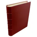 Fotoalbum aus Erdbeerleder - Conti Borbone - rotes Kalbsleder - Standard - Buchrücken