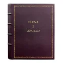 Aubergine leather photo album - Conti Borbone - violet calskin - Standard - 27 - block letters