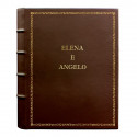 Cuoio leather photo album - Conti Borbone - brown calskin - Standard - 27 - stampatello