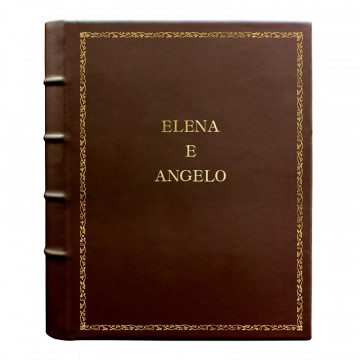 Cuoio leather photo album - Conti Borbone - brown calskin - Standard - 27 - stampatello
