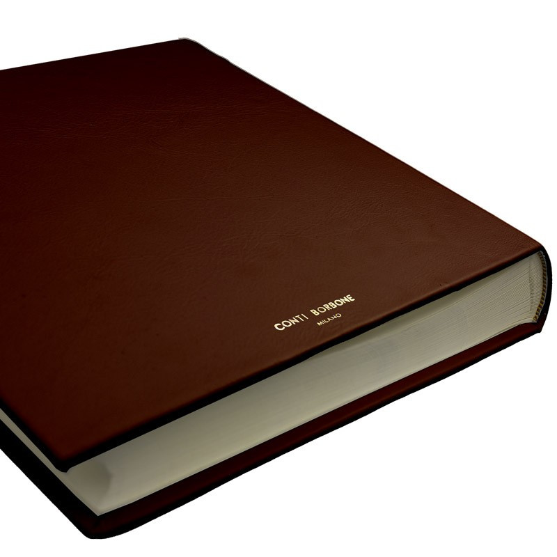 Cuoio leather photo album - Conti Borbone - brown calskin -  brand