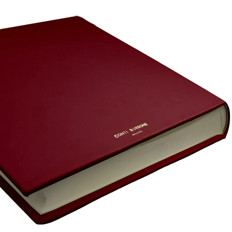 Ruby leather photo album - Conti Borbone - burgundy calskin - brand