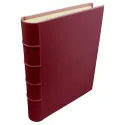 Ruby leather photo album - Conti Borbone - burgundy calskin - Standard - spine