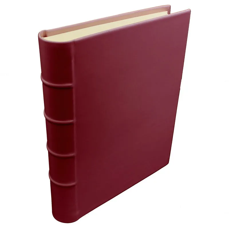 Album foto pelle Rubino - Conti Borbone - Pelle di vitello bordeaux - Standard - dorso