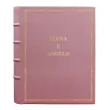 Camelia leather photo album - Conti Borbone - pink calskin - Standard - 27 - block letters