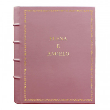 Album foto pelle Camelia - Conti Borbone - Pelle di vitello rosa - Standard - 27 - stampatello