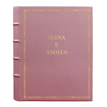 Album photo en cuir Camelia - Conti Borbone - calskin rose - Standard - 27 - lettres capitales