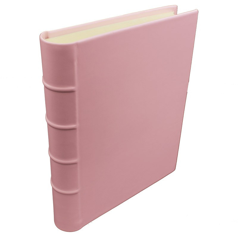 Camelia leather photo album - Conti Borbone - pink calskin - Standard - spine