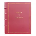 Album photo en cuir fuchsia - Conti Borbone - calskin rose - Standard - 27 - lettres capitales