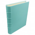 Turquoise leather photo album - Conti Borbone - light blue calskin - Standard - spine
