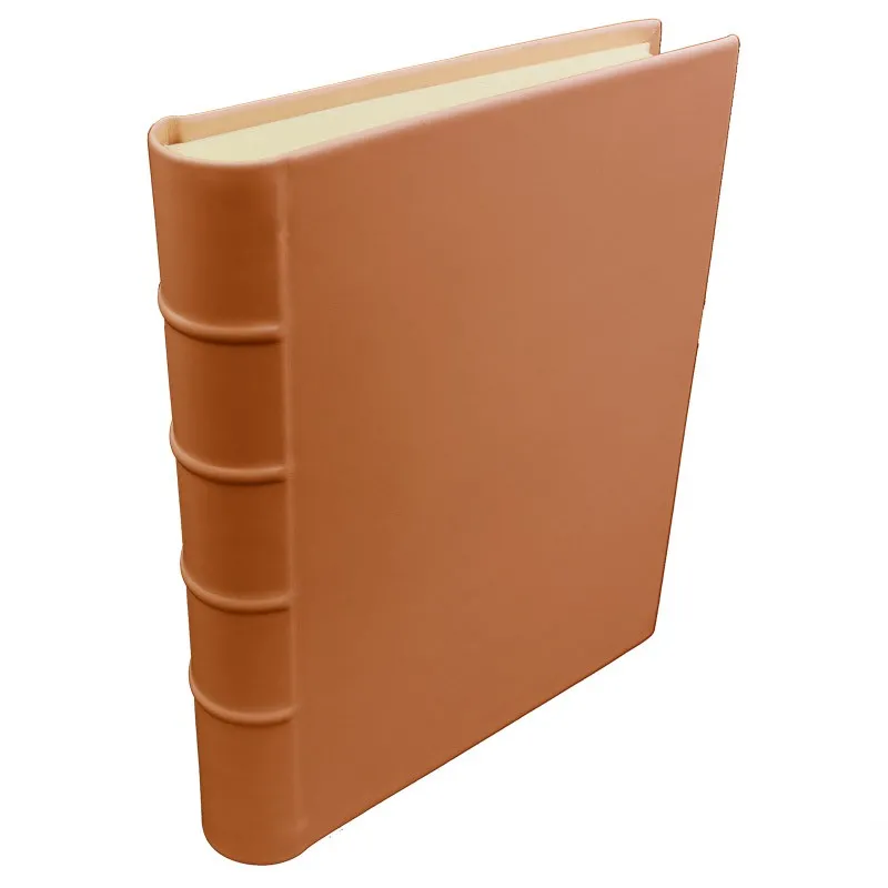 Album foto pelle Zucca - Conti Borbone - Pelle di vitello arancione - Standard - dorso