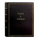 Dark leather photo album - Conti Borbone - black calskin - Standard - 27 - block letters